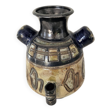 Stoneware vase with Art Deco geometric motifs signed Roger GUERIN