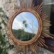 Miroir soleil en rotin vintage