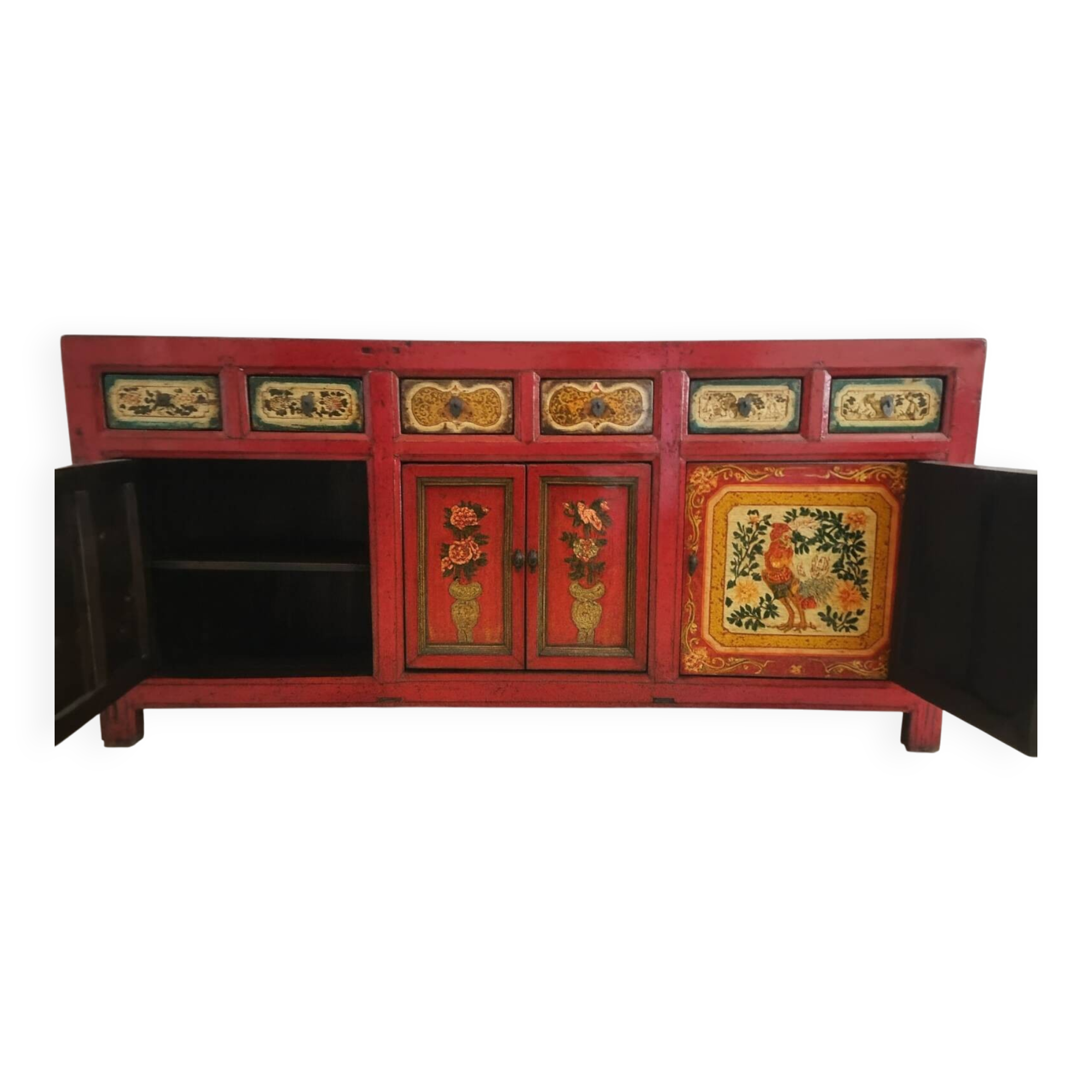 19th Century Chinese Buffet with 4 Doors and 6 Drawers