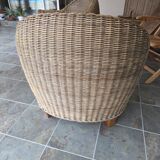 2 contemporary rattan armchairs