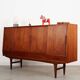 Buffet haut en teck, design danois, années 1970, fabriqué par Børge Dam