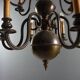 Antique bronze and glass chandelier with 12 lights, Netherlands, 20th century.