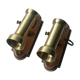 Pair of brass spots and wooden base year 70