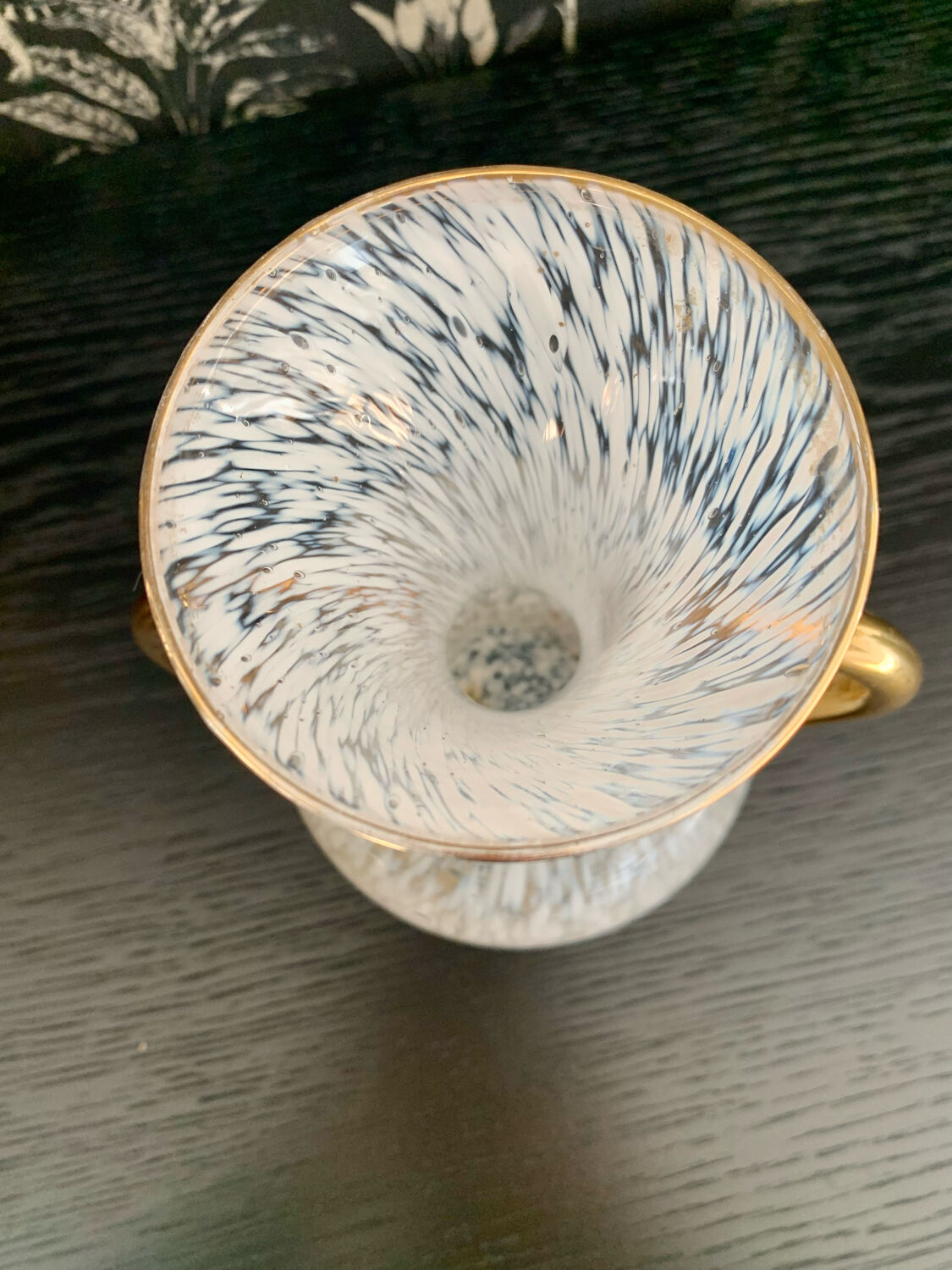 Glass vase by Clichy Art Deco style