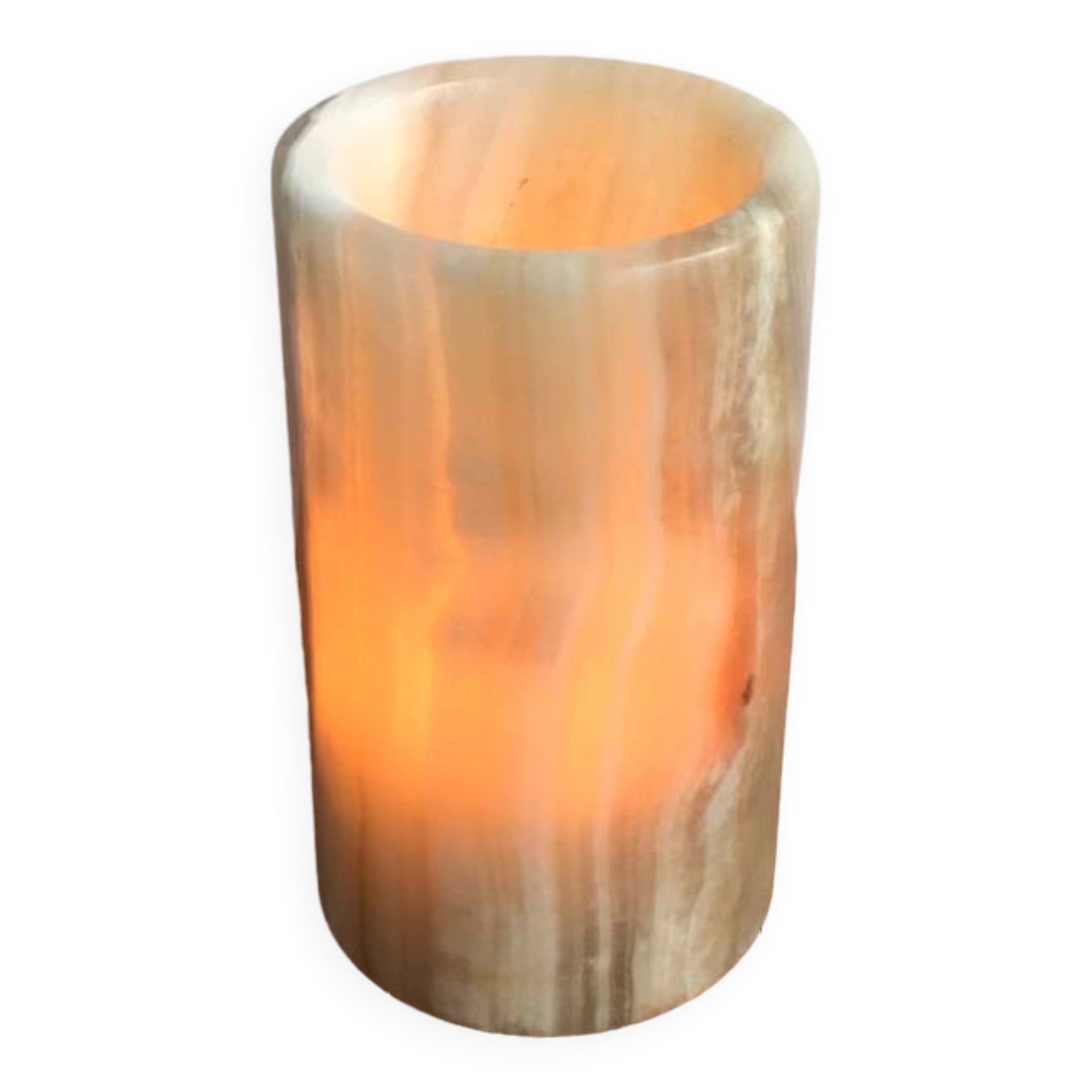 Petit vase ou bougeoir vintage en onyx