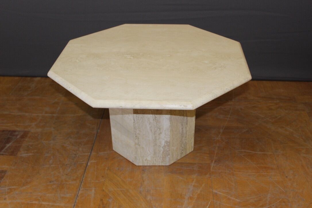 1970 travertine coffee table