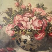 Peinture à l'huile sur fleurs de table mauro salimbeni (milan 1874-1942 turin)