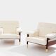 Pair of armchairs by Carlo De Carlo, rosewood, leather, brass, 1966