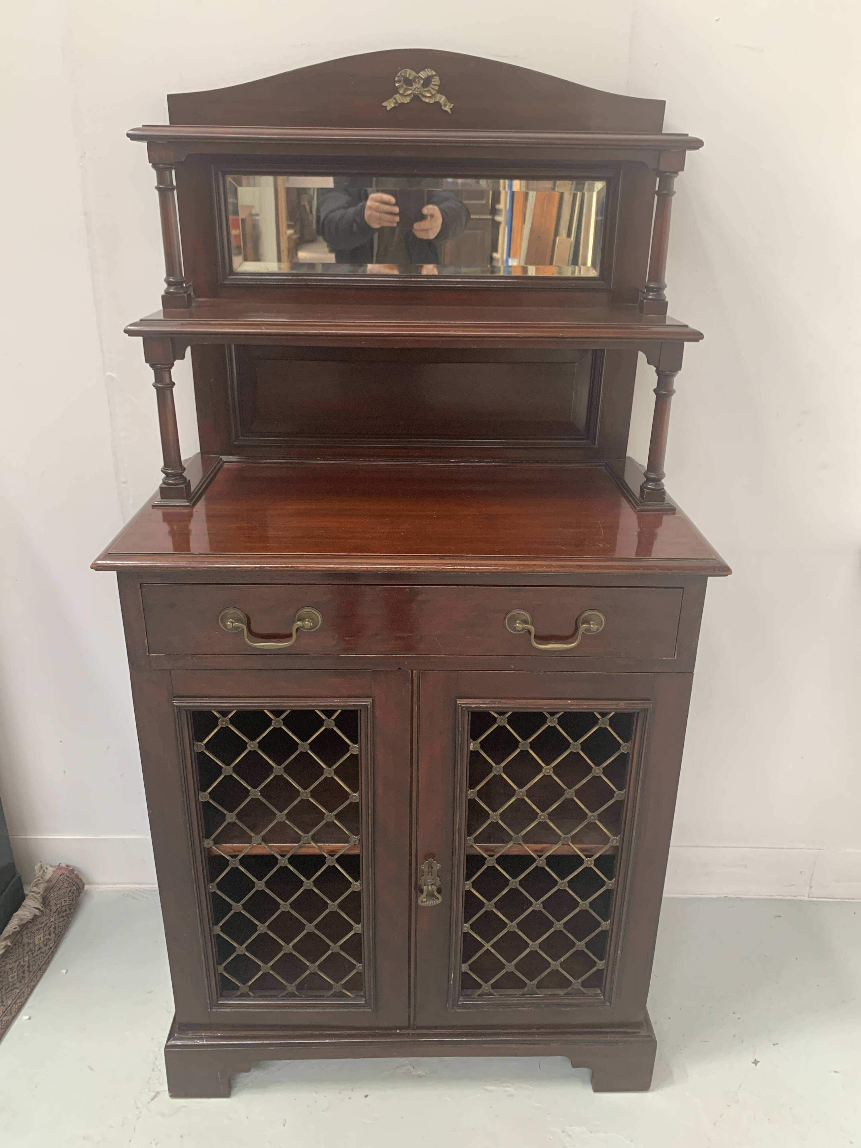 19th century Empire style mahogany serving trolley