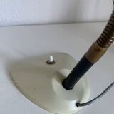 Vintage 1950s desk lamp for children, cream and gold bedside lamp - 23 cm
