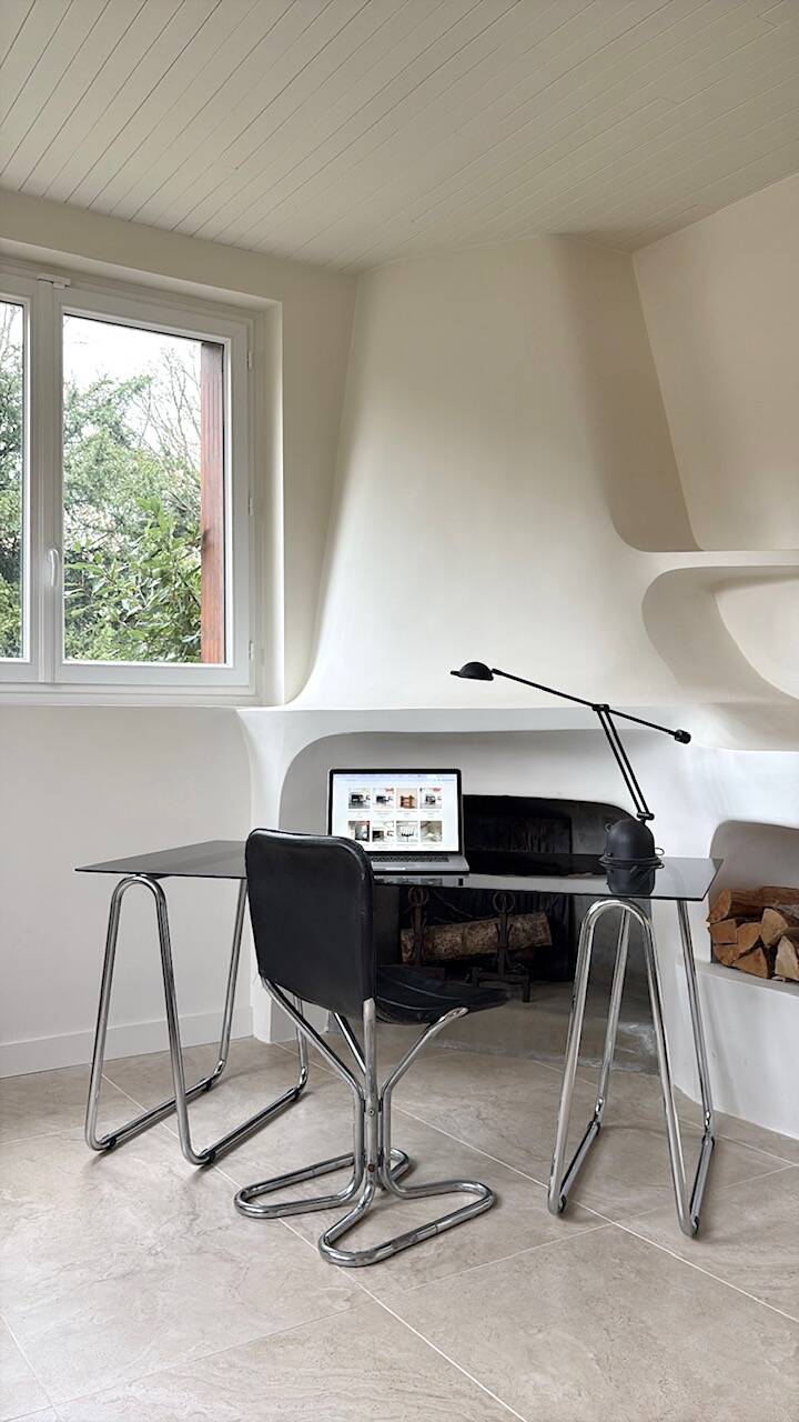 Stainless steel and glass desk