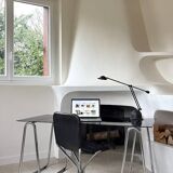 Stainless steel and glass desk