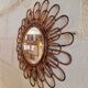 Ancien Miroir En Rotin