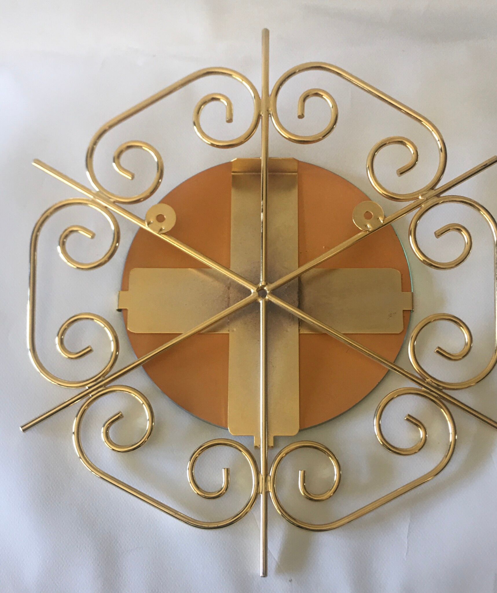 Golden metal sun mirror - 44cm