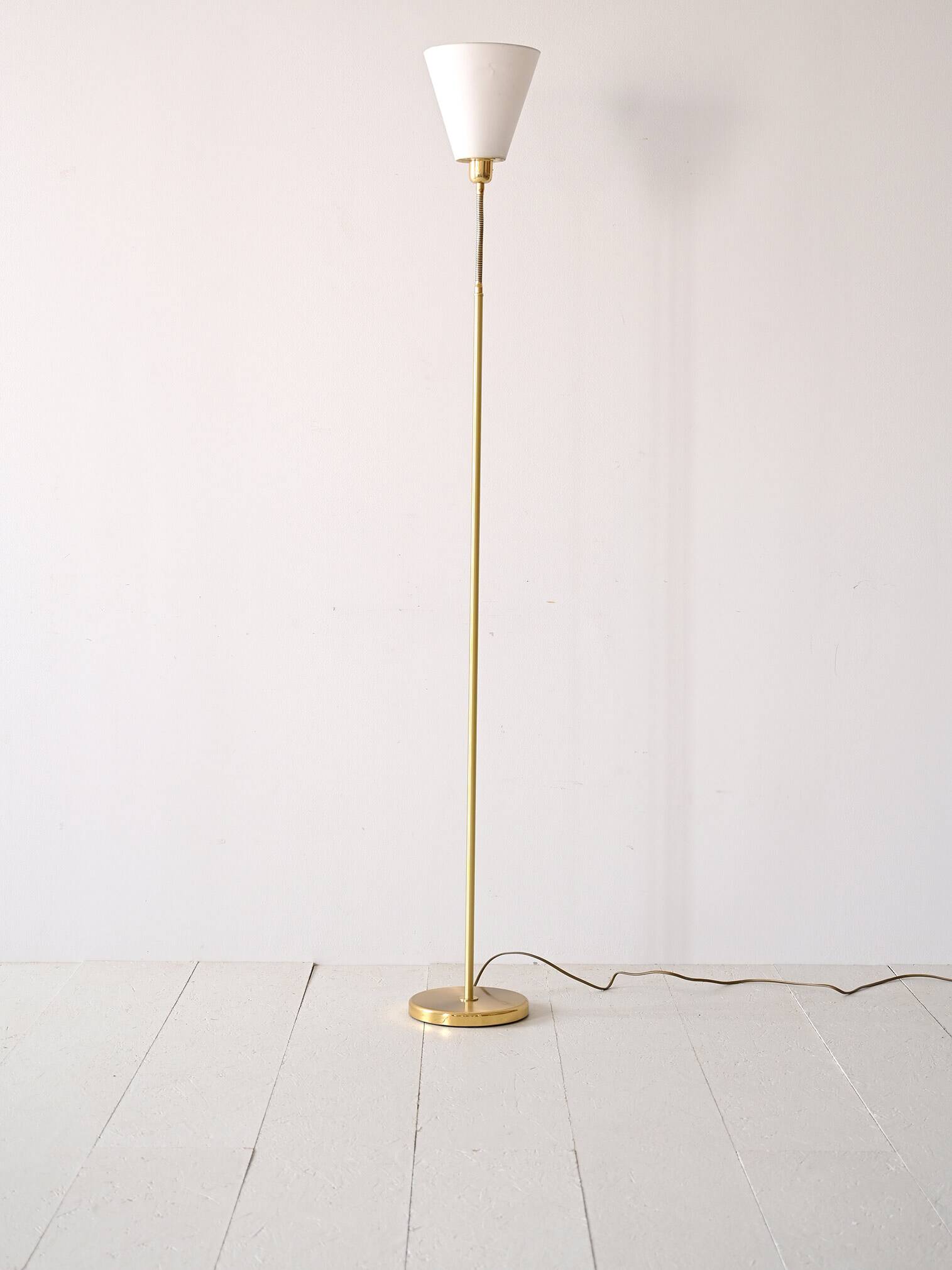 Scandinavian vintage gold floor lamp