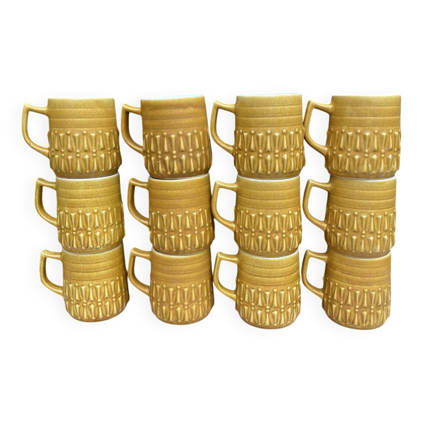 Mugs vintage BP en céramique années 70