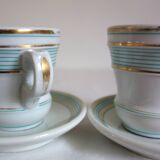 Pair of thick porcelain brulot cups from the end of the 19th century