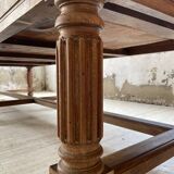 Solid walnut farmhouse castle table 1900 XXL
