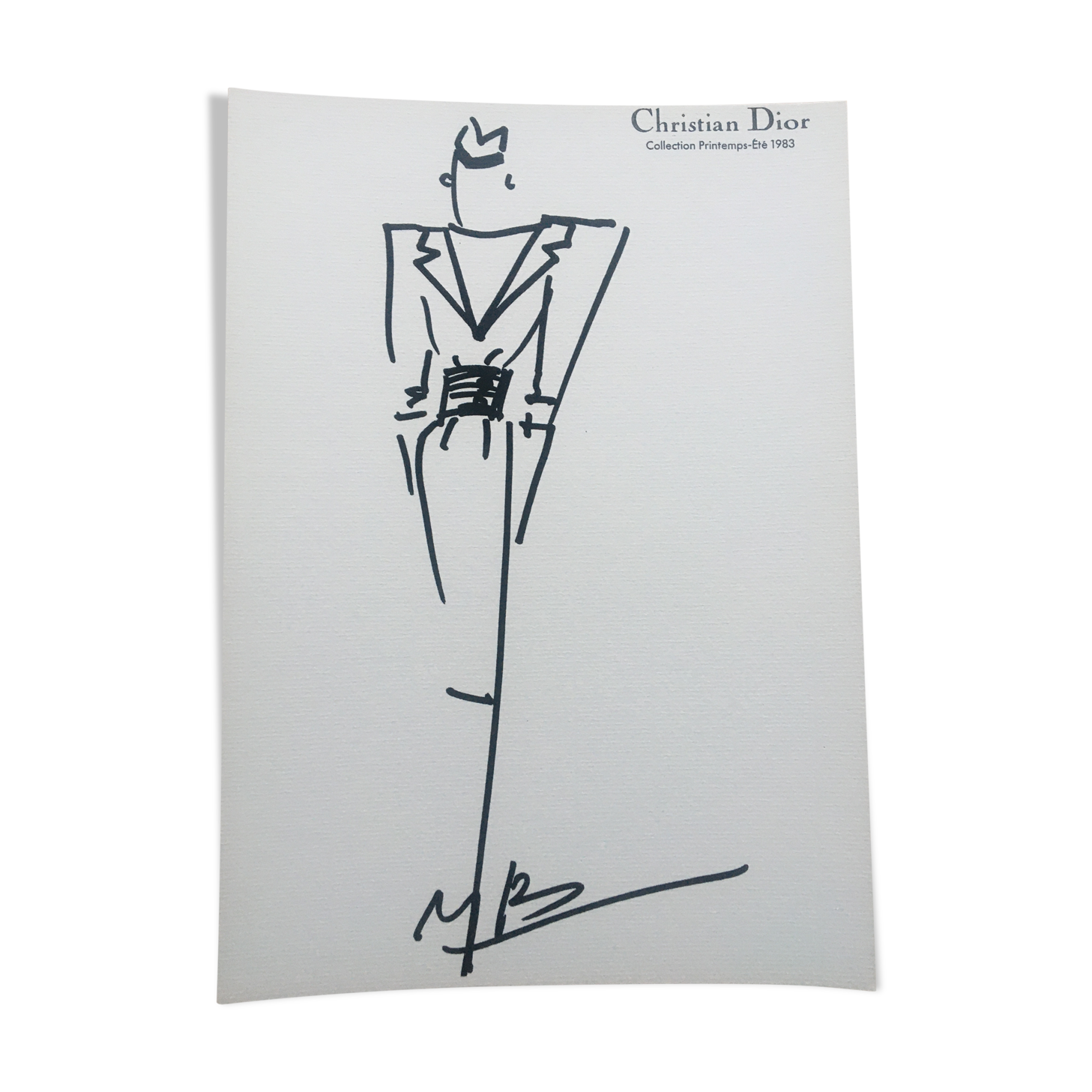 Illustration Christian Dior  de mode de presse collection printemps-été 1983