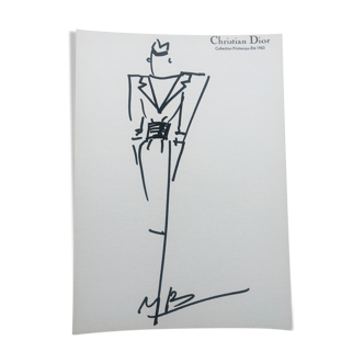 Christian Dior: pretty press fashion illustration - spring-summer 1983 collection