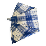 Round cotton tablecloth. Blue and white colors.