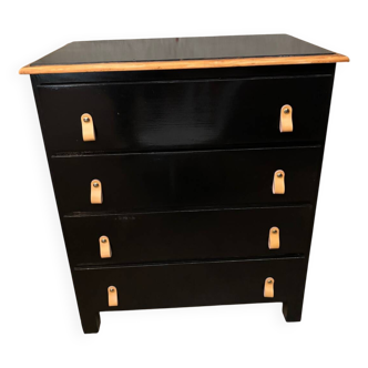Black Parisian chest of drawers revamped