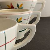 Teapot and creamers Gien, model Tamaris, 1950