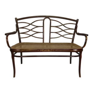 Banquette en bois tourné