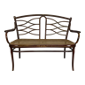 Bench in turned wood and canework by Thonet, Austria