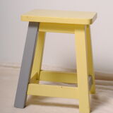 Yellow child office with his stool