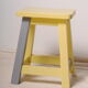 Yellow child office with his stool