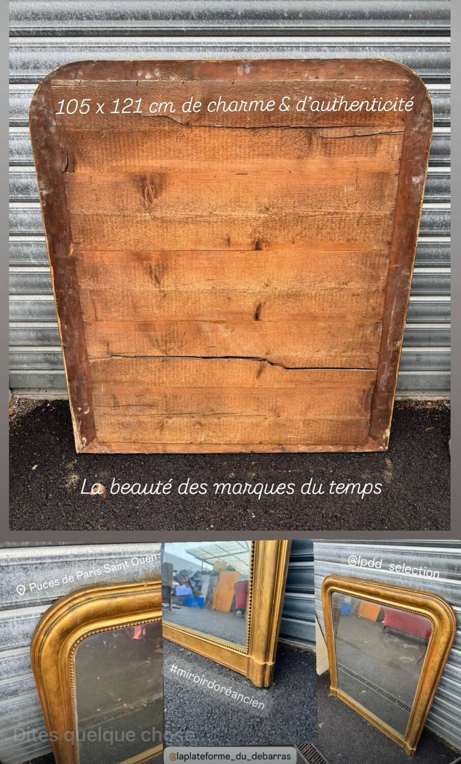 Large gold mirror Louis Philippe 19th century 121/105