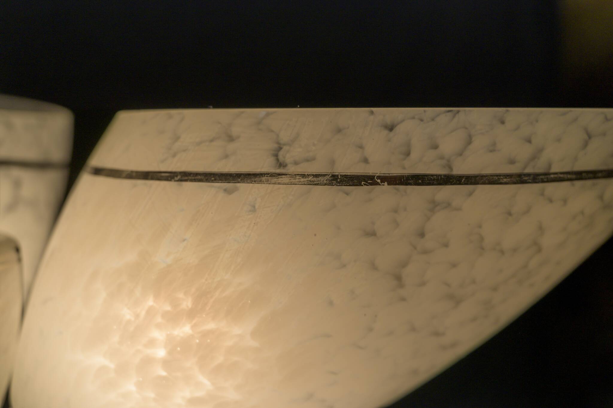 Art Deco chandelier/suspension with 3 domes in mixed glass and chrome metal