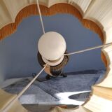 Old brass foot lamp and period lampshade
