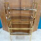 Shelf metal gilded smoked glasses 70's