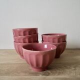 6 small pink bowls