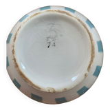 Vintage bowl with sky blue stripes