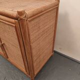 Small Roche Bobois rattan sideboard with two doors