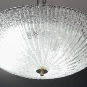 Vintage Italian Transparent Murano Glass Flush Mount Light