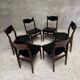 Series Set of 6 vintage Scandinavian rosewood chairs from the 1960s