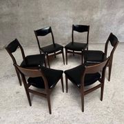 Series Set of 6 vintage Scandinavian rosewood chairs from the 1960s