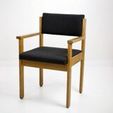 Office armchair, Bridge, in brutalist oak, vintage