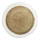 Round jute rug in white beige 120 cm