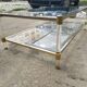 Table basse double plateau verre vintage