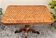 Pedestal table nineteenth century rectangular to central, marquetry tray with geometric decoration