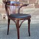 pair of armchairs restaurant curved wood vintage 80s