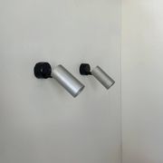 Pair of vintage adjustable brushed aluminum wall lights, France, 1970s