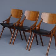 Danish Teak Chairs by Arne Hovmand Olsen for Mogens Kold, 1960s, Set of 3