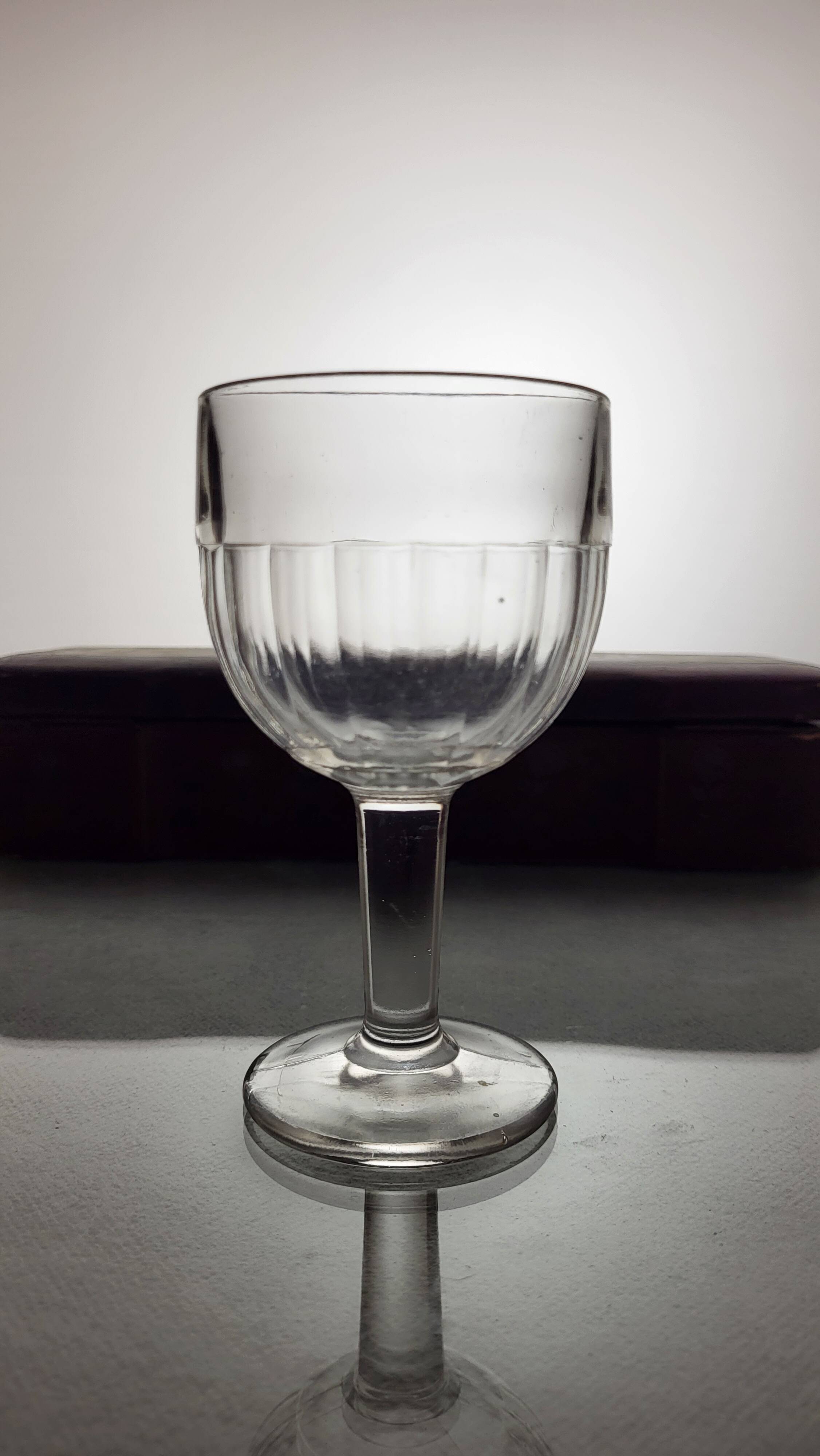 6 molded glass wine glasses