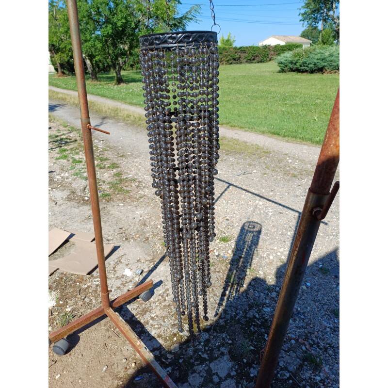 Vintage metal and plastic bead pendant light